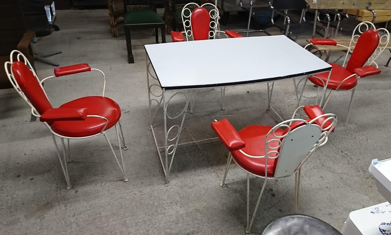 Eisdielen Sitzgarnitur DDR 4 Stühle und Tisch