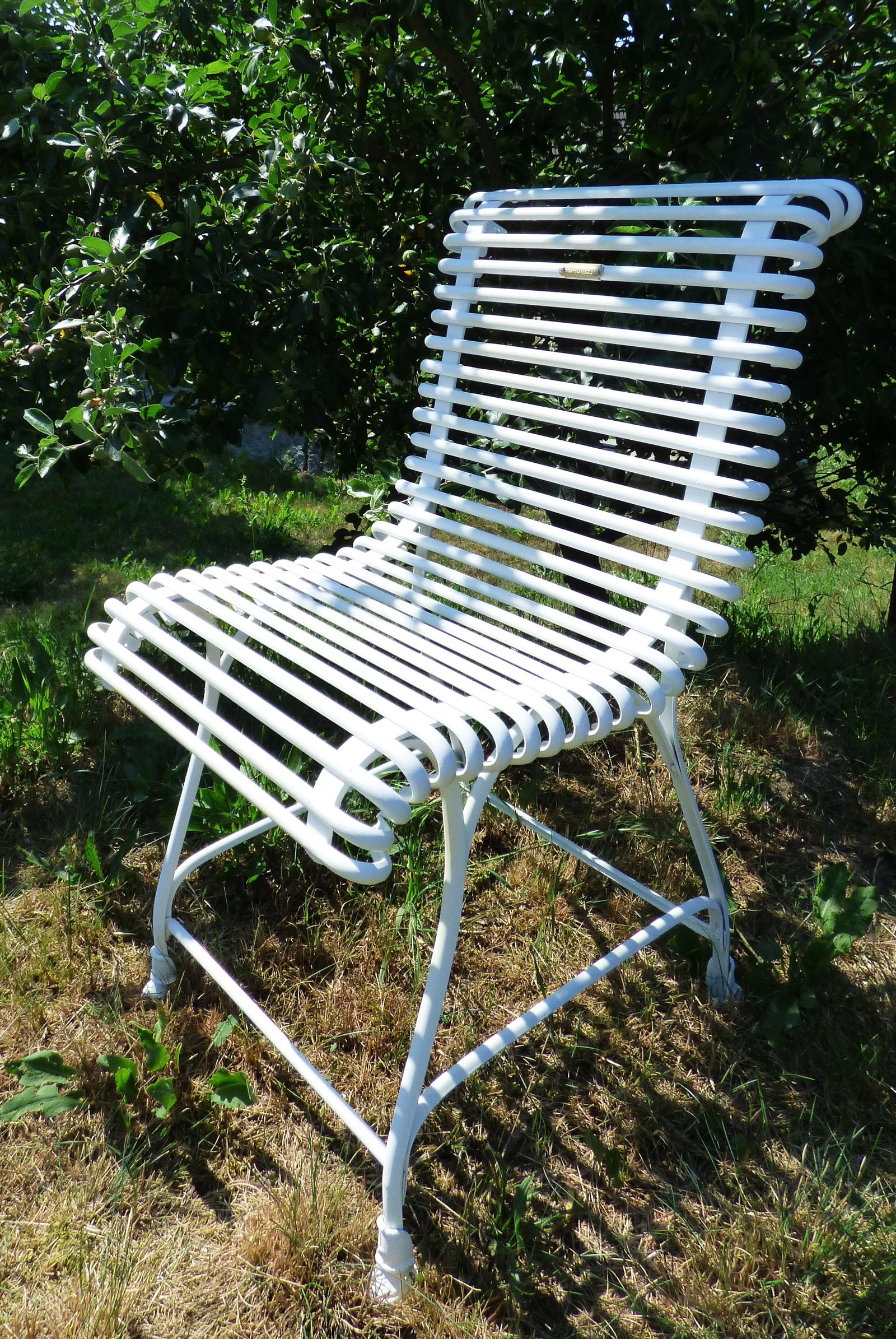 Französische Schmiedereisene Gartenstühle Antik Weiß Historische