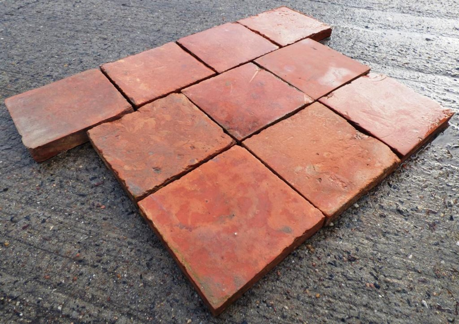 Terrakottafliesen rotorange 15 cm x 15 cm Historische Bauelemente