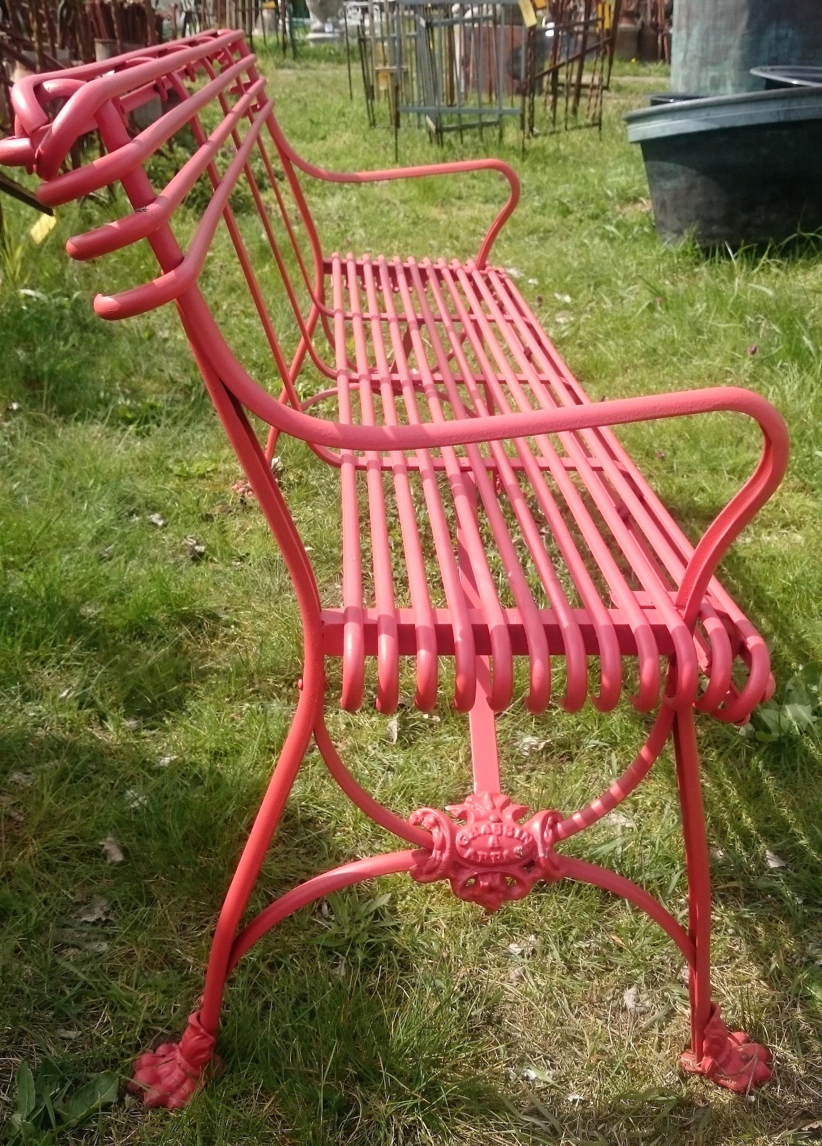 Gartenbank Metall rot Historische Bauelemente Jetzt online bestellen!