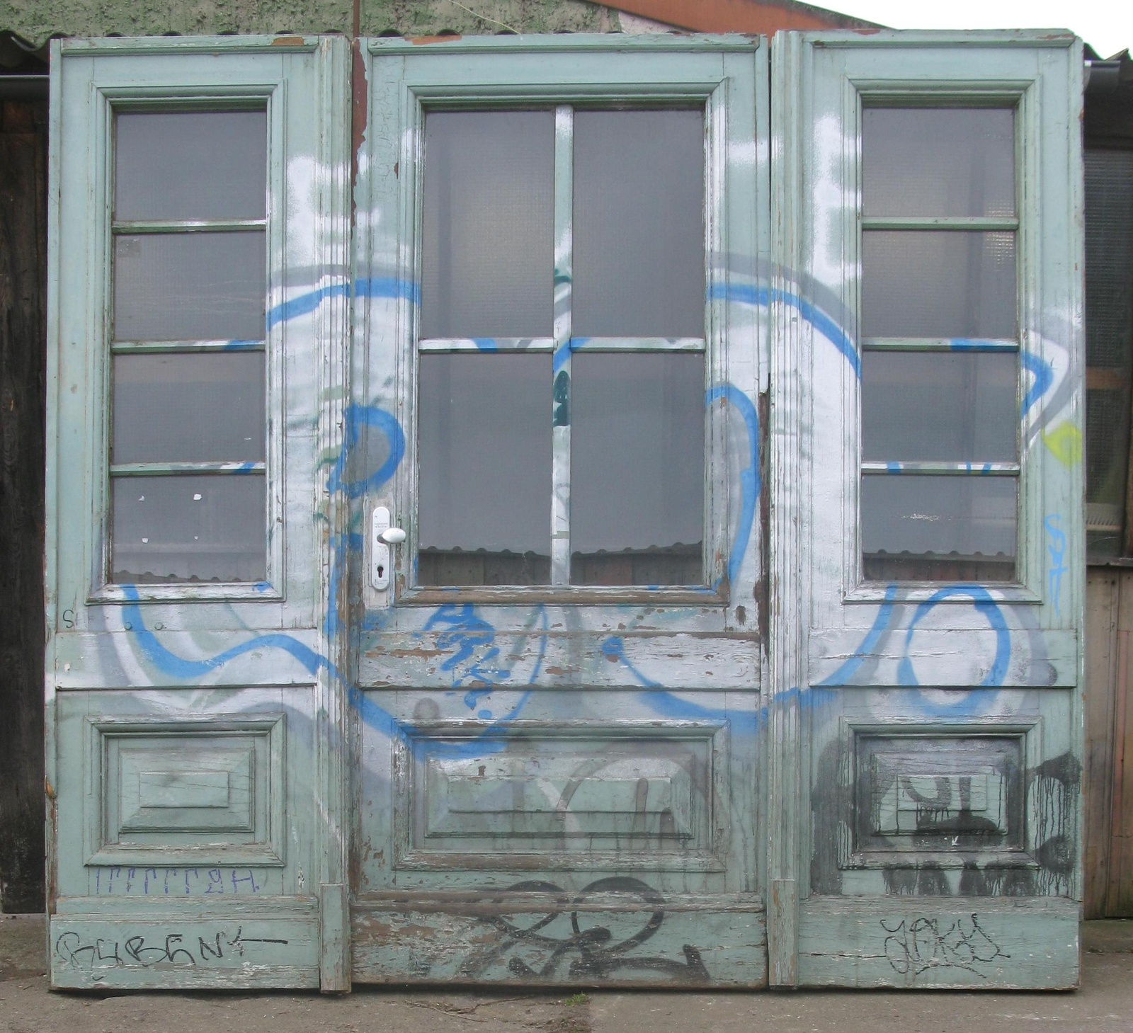 [Deko] 3 flügeliges Graffiti Hoftor um 1900 Historische