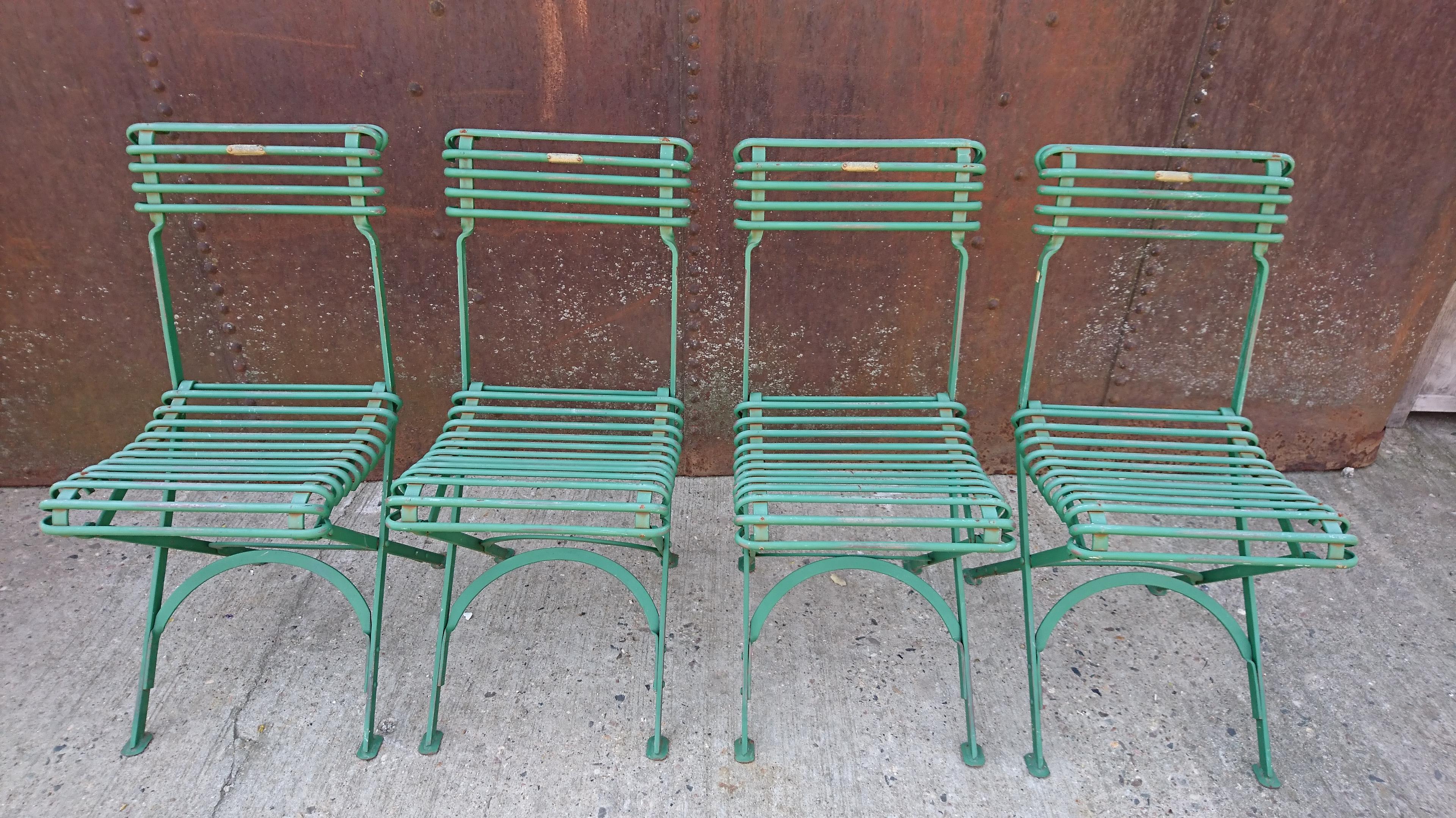 French Wrought Iron Garden Chairs Antique Green Historische