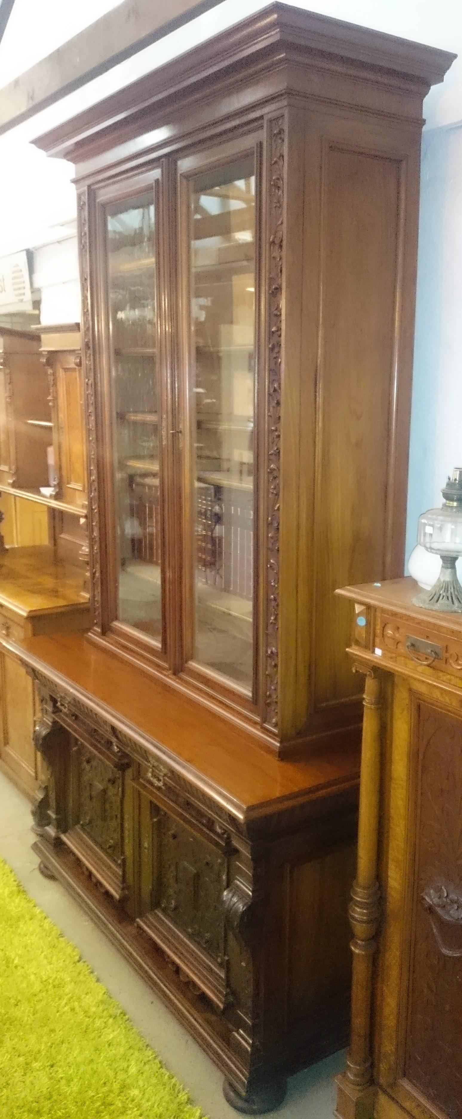 Gründerzeit Bücherschrank / Bibliothek Schrank | Historische