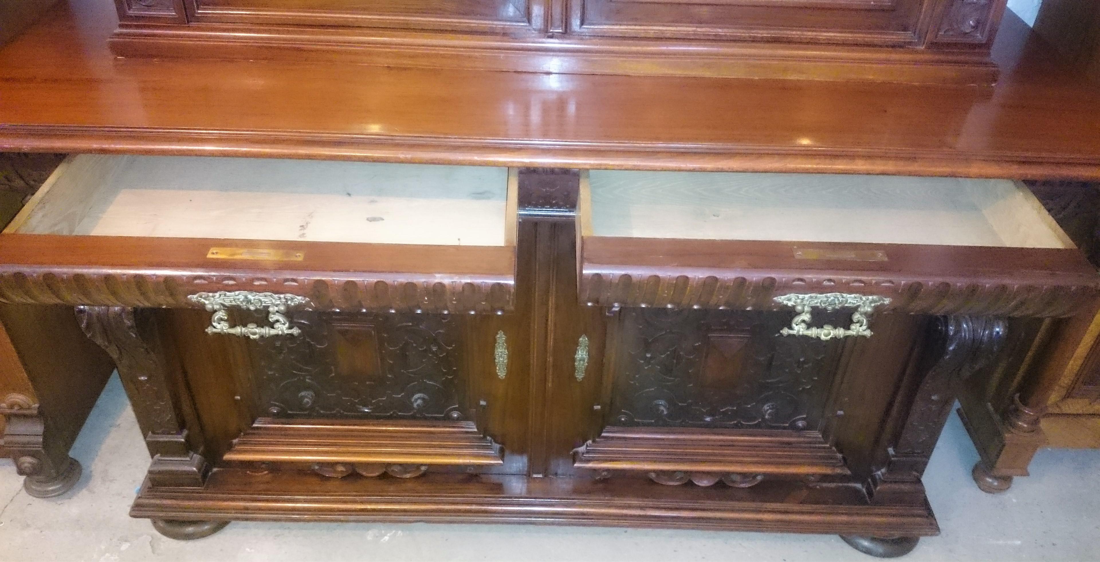 Gründerzeit Bücherschrank / Bibliothek Schrank | Historische