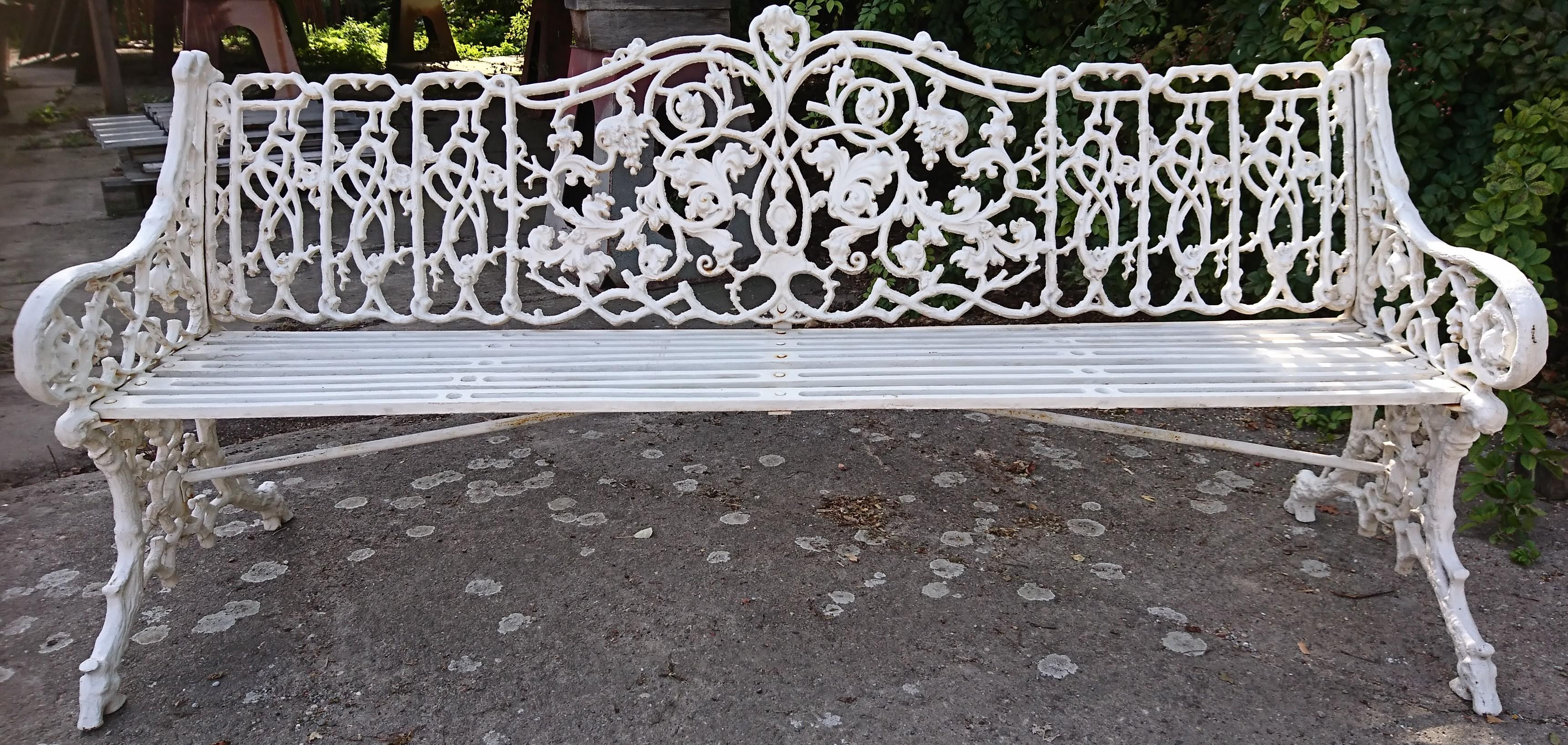 Gusseisen Gartenbank Antik weiß Historische Bauelemente Jetzt
