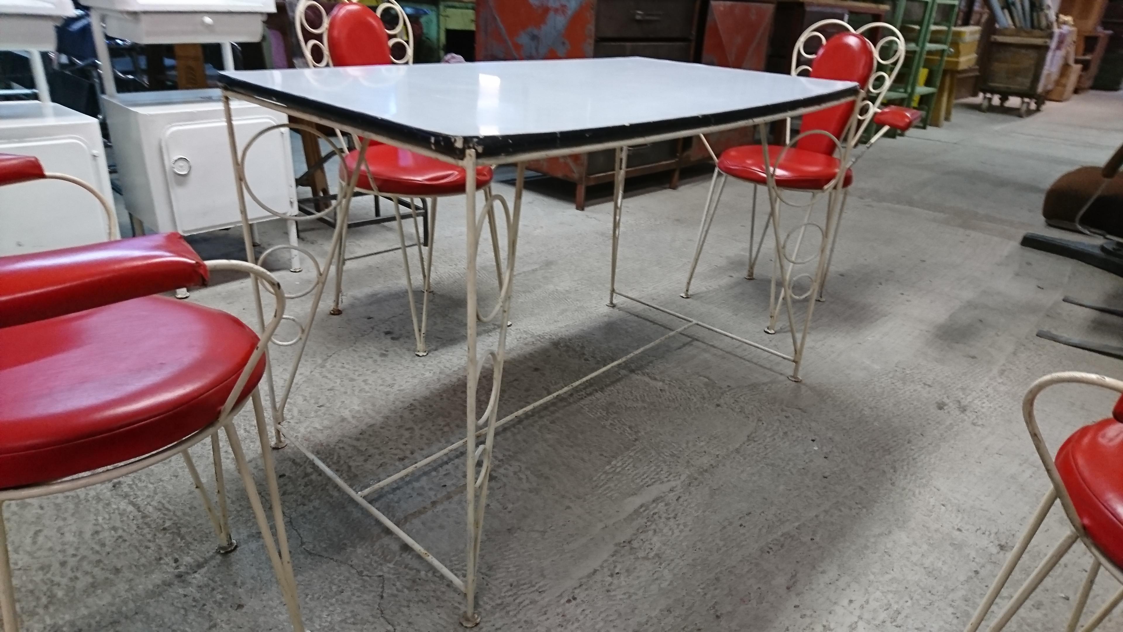 Eisdielen Sitzgarnitur DDR 4 Stühle und Tisch